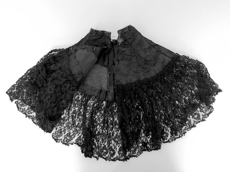 Black satin and lace capelet
