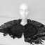 Black satin and lace capelet