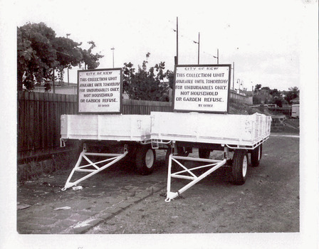 City of Kew rubbish collection trailers 18/1/80