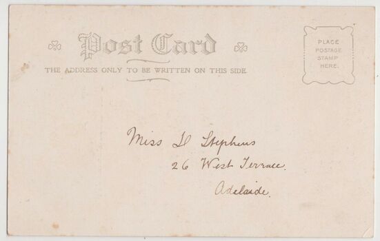Reverse of postcard - River Yarra at Studley Park, Melbourne