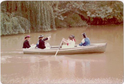 Re-enactment of Charles Grimes' survey party during a Festival of Kew