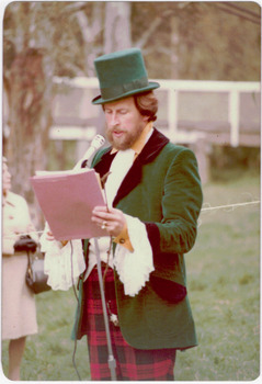 Re-enactment of Charles Grimes' survey party during a Festival of Kew