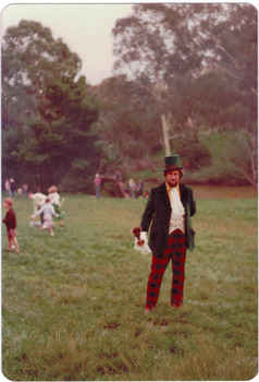 Re-enactment of Charles Grimes' survey party during a Festival of Kew