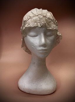 Silk cap with lace inserts