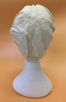 Silk cap with lace inserts