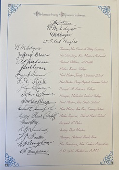 Signatures - City of Kew To James Robbie Mather J.P. Mayor 1930-1931