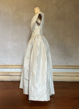 Grey silk wedding dress