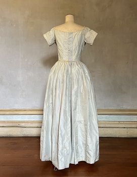 Grey silk wedding dress