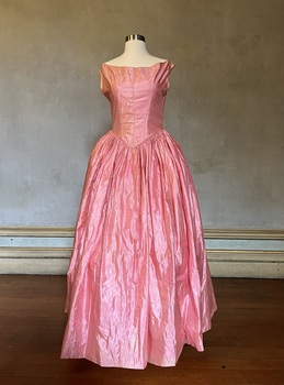 Pink silk evening dress