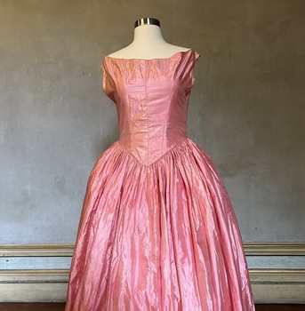 Pink silk evening dress