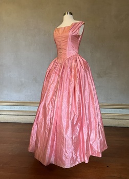 Pink silk evening dress