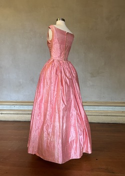 Pink silk evening dress