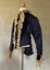 Midnight blue silk and velvet bodice