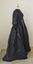 Black moiré silk faille day dress