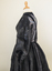 Black moiré silk faille day dress