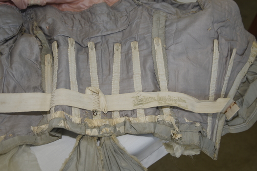 Grey silk and lace bodice