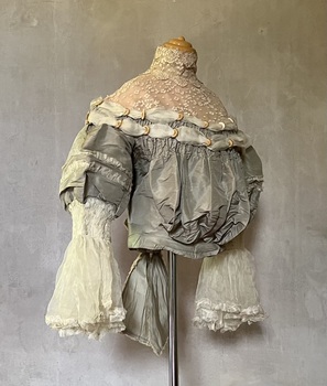 Grey silk and lace bodice