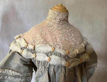 Grey silk and lace bodice