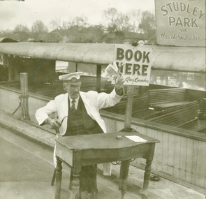 Hicks' Cruises ticket seller at Princess Bridge