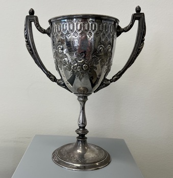 Kew High School trophy, 1880 presented by Ann Bon to N.C. Vance