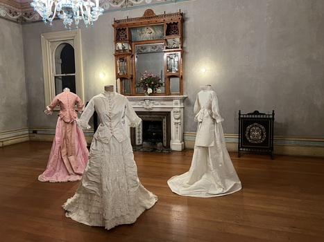 Exhibition - Fashion in the Age of Elegance 1840-1900. Costumes of Alice Frances Hindson, nee Henty (1852-1932). Drawing Room, Villa Alba Museum, 2023