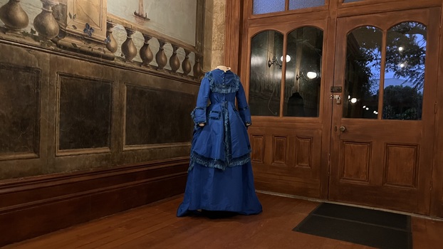 Exhibition - Fashion in the Age of Elegance 1840-1900. Costume of Caroline Michel. Vestibule, Villa Alba Museum, 2023