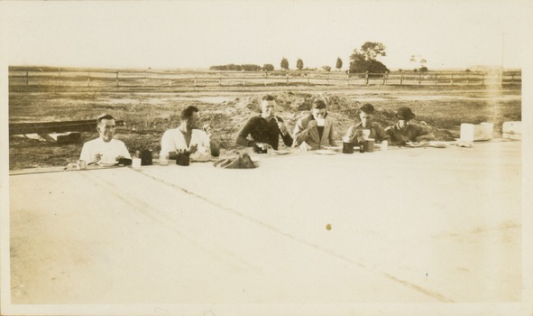 Breakfast on wharf after camping on lower Yarra