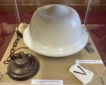 Former Kew Police Station : Ceiling light and fitting