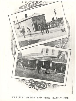 Kew Post Office and "The Block", 1880