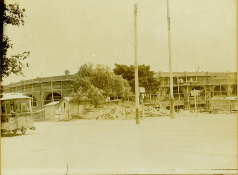 Hawthorn Tram Depot during construction - street view
