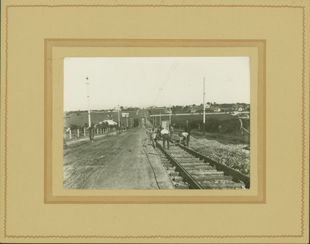 Electric tramway construction in Riversdale Road [Surrey Hills]