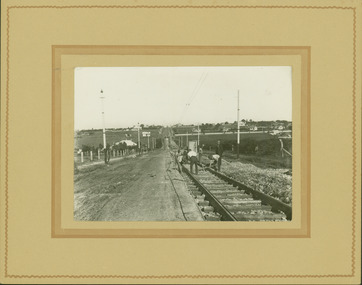 Electric tramway construction in Riversdale Road [Surrey Hills]