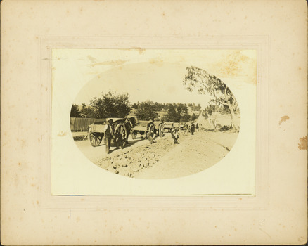 Construction of the electric tram line in Riversdale Road, Camberwell