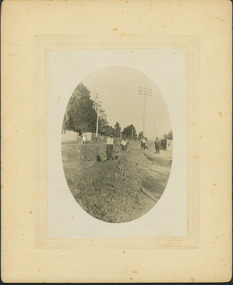Construction of the electric tram line in Riversdale Road, Camberwell