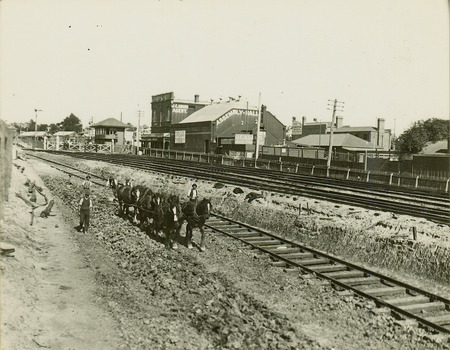Regrading the Camberwell Railway Line near Burke Road