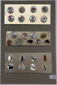 25 buttons on gold card on green card, 1996-1999