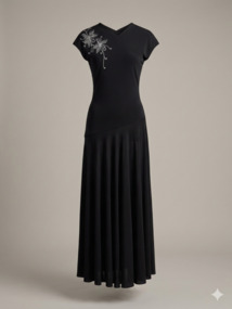 Women’s Evening Gown with Stylized Floral Soutache Embroidery, Prue Acton, late 1970s–early 1980s