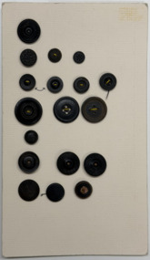 12 buttons on cream card, 1700's