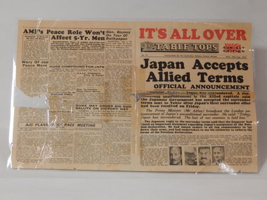 IT'S ALL OVER, Japan Accepts Allied Terms