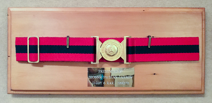 Presented by 3206686 Pte Sean Farrow D COY 6RAR - 1990/91'