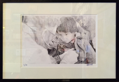 Print - Black and White pencil, hand drawn, MEDCAP, Uruzgan, Afganistan, 2010, 2010