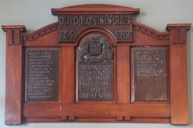 Photograph - Photograph - Colour, Ballarat Old Colonists' Club World War One Honour Board, c1919
