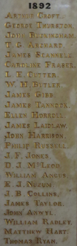Carved list of names in marble