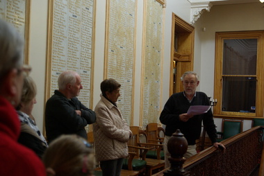 Gerald Jenzen Leads a Tour of the Old Colonists' Hall, 2015