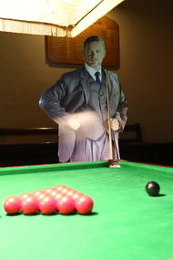Photograph - Photograph - Colour, Lisa Gervasoni, Doctor Blake "Playing" Billiards at the Ballarat Old Colonists' Hall, 2017, 23/03/2017