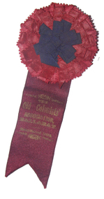 Memorabilia - Object, Old Colonists' Association Ballarat Rosette