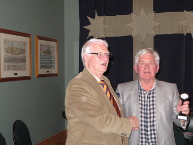Photograph - Colour, Lisa Gervasoni, David Pratt and Andrew Tweedie (President of the Old Colonists' Association, Ballarat ), 1916, 10/11/2016