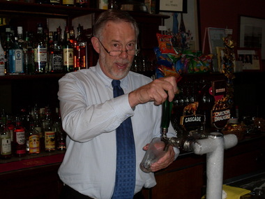 Photograph - Photograph - Colour, Gerald Jenzon Pours a Beear at the Old Colonists' Hall, 2008, 08/04/2008