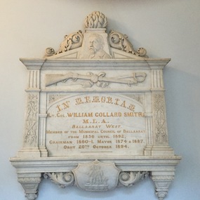 Photograph - Colour, Clare Gervasoni, William Collard Smith Memorial in the Ballarat Town Hall, 28/05/2017
