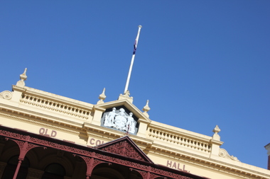 Photograph - Photograph - Colour, Clare Gervasoni, Coat of Arms on the Old Colonists' Hall, Ballarat, 2018, 24/01/2018